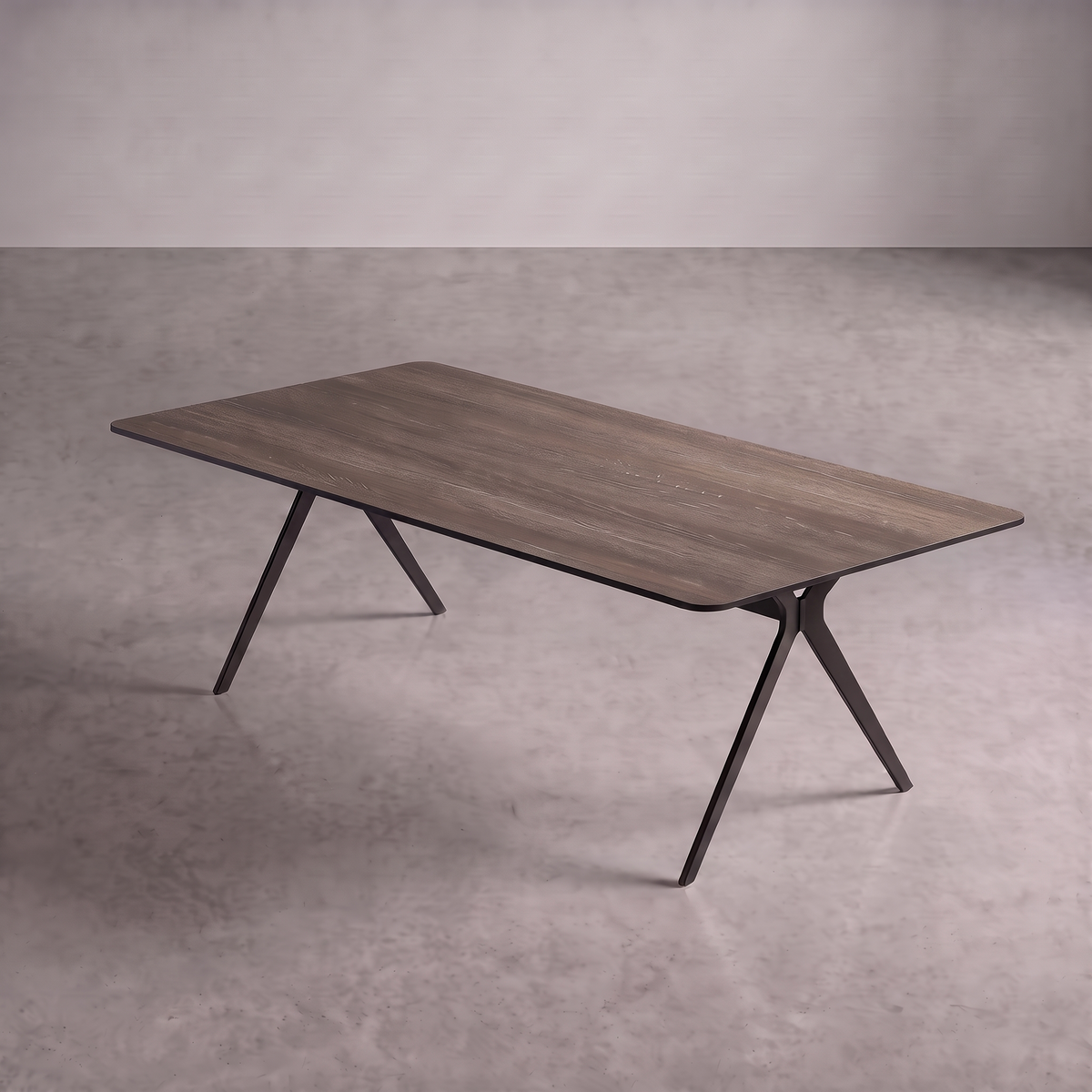 Tavolinë e Takimeve Eagle MDF 200*100*75cm wenge, kantë e zezë, këmbë të zeza, fotografim studioje