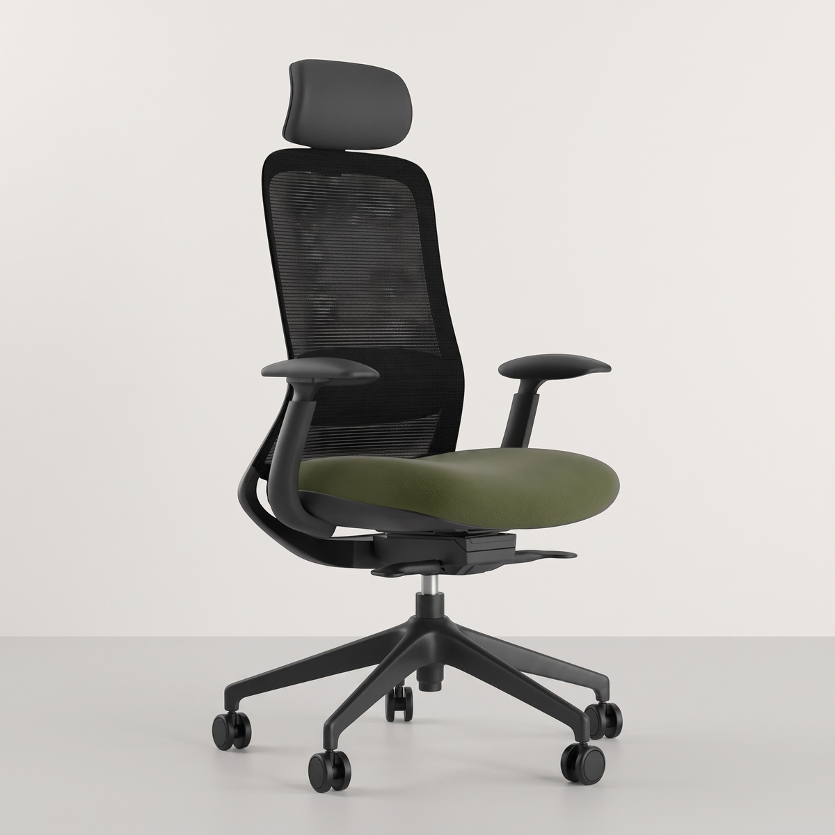 Karrigë ergonomike Bella GHB e gjelbërt në ambient zyre minimal