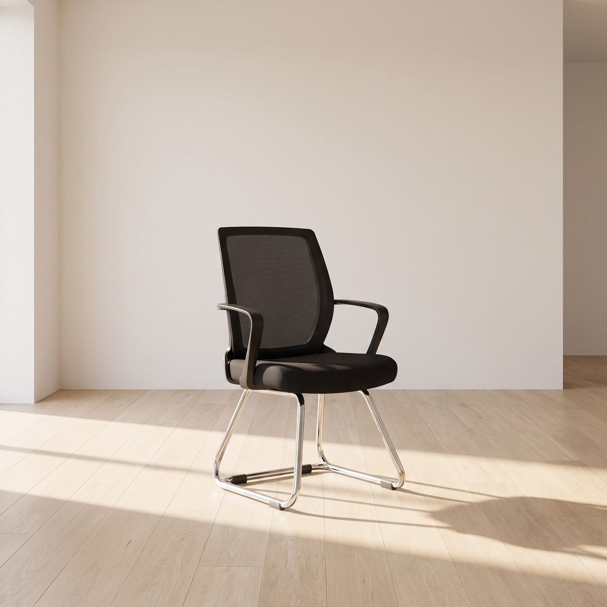 Karrigë për takime K-208V e zezë në ambient zyre